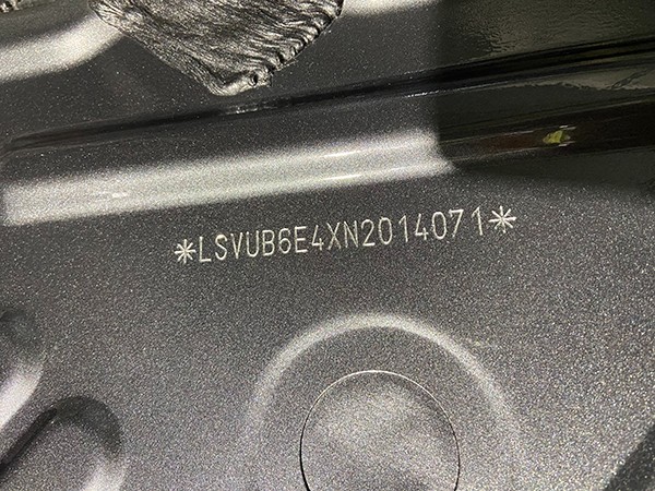 Laser marking VIN effect 2